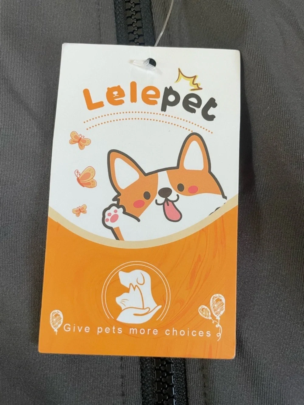 Lele Pet Gray Dog Swimsuit Bodysuit size Medium - Zip Up NWT